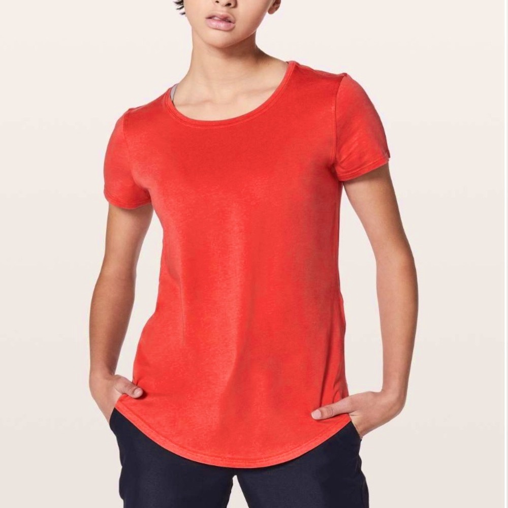 Lululemon Love Crew III Aries Coral size 8 cotton blend soft and comfortable top